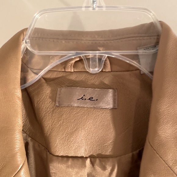 I.E. Tan Faux Leather Jacket *new* - Picture 2 of 9